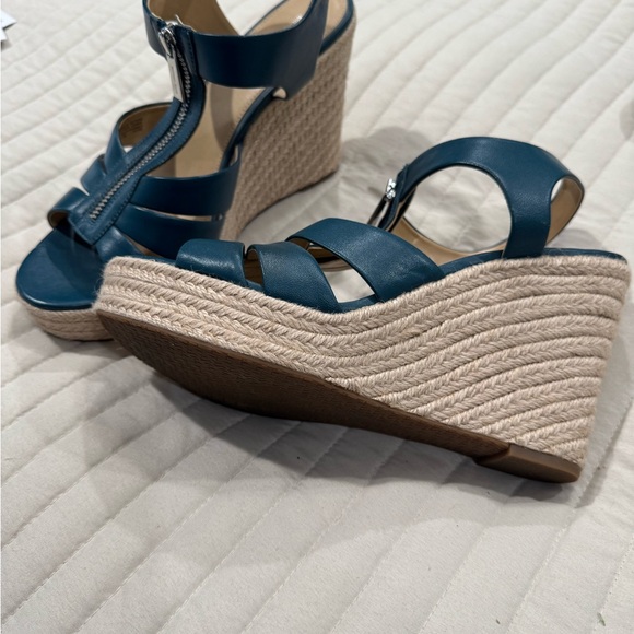 Michael Kors Teal Wedge Sandals - Picture 2 of 3
